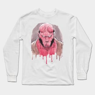 Hellboy Watercolor Long Sleeve T-Shirt